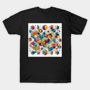 Psychedelic looking abstract illustration geometric shapes T-Shirt